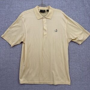 Amen Corner Polo Shirt Mens Large Yellow Double Mercerized Pima Masters Golf